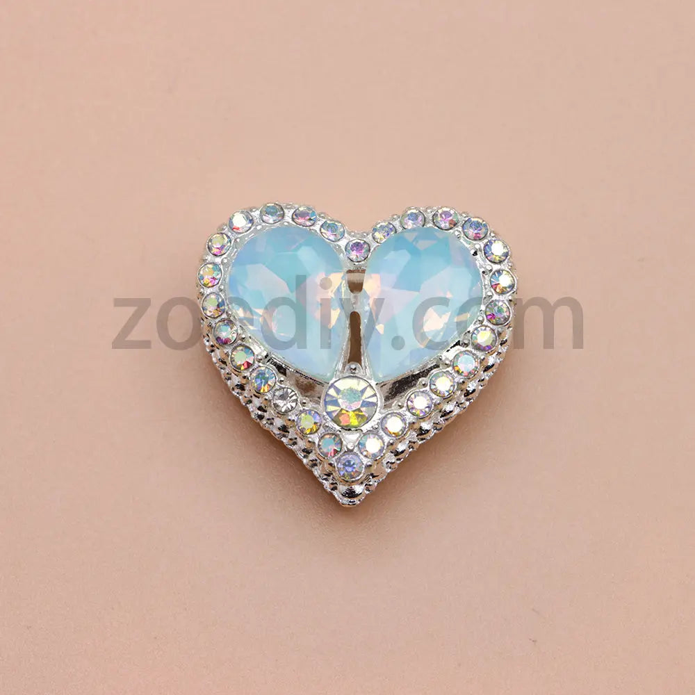 FS4852-Double Sided Heart Crystal Diamond Metal Beads Fit For Beadable Pens Zoe's DIY Shop