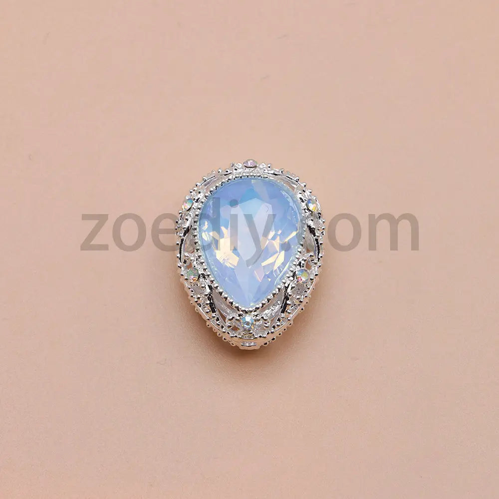 FS4853-5 Pieces Water Drop Shaped Double Sided Crystal Diamond Alloy Beads Fit For Beadable Pens Zoe's DIY Shop