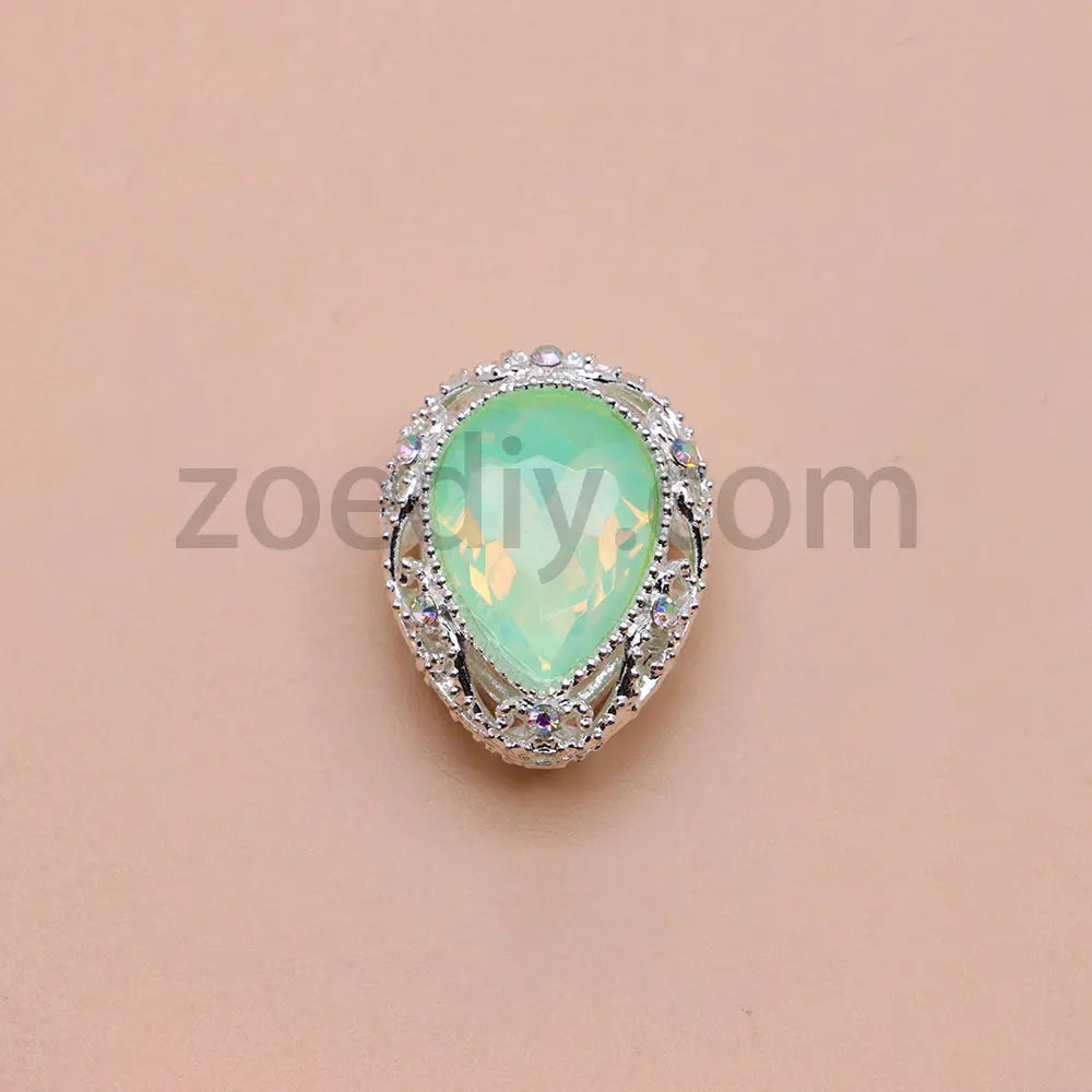 FS4853-5 Pieces Water Drop Shaped Double Sided Crystal Diamond Alloy Beads Fit For Beadable Pens Zoe's DIY Shop