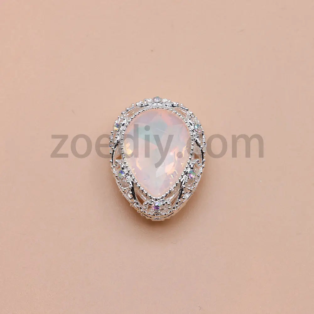 FS4853-5 Pieces Water Drop Shaped Double Sided Crystal Diamond Alloy Beads Fit For Beadable Pens Zoe's DIY Shop