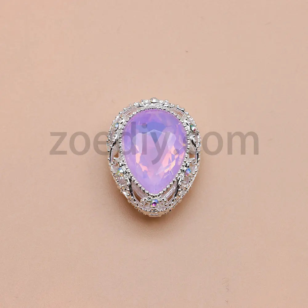 FS4853-5 Pieces Water Drop Shaped Double Sided Crystal Diamond Alloy Beads Fit For Beadable Pens Zoe's DIY Shop
