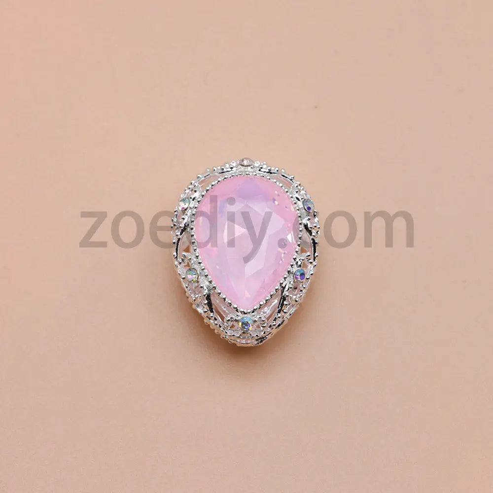 FS4853-5 Pieces Water Drop Shaped Double Sided Crystal Diamond Alloy Beads Fit For Beadable Pens Zoe's DIY Shop