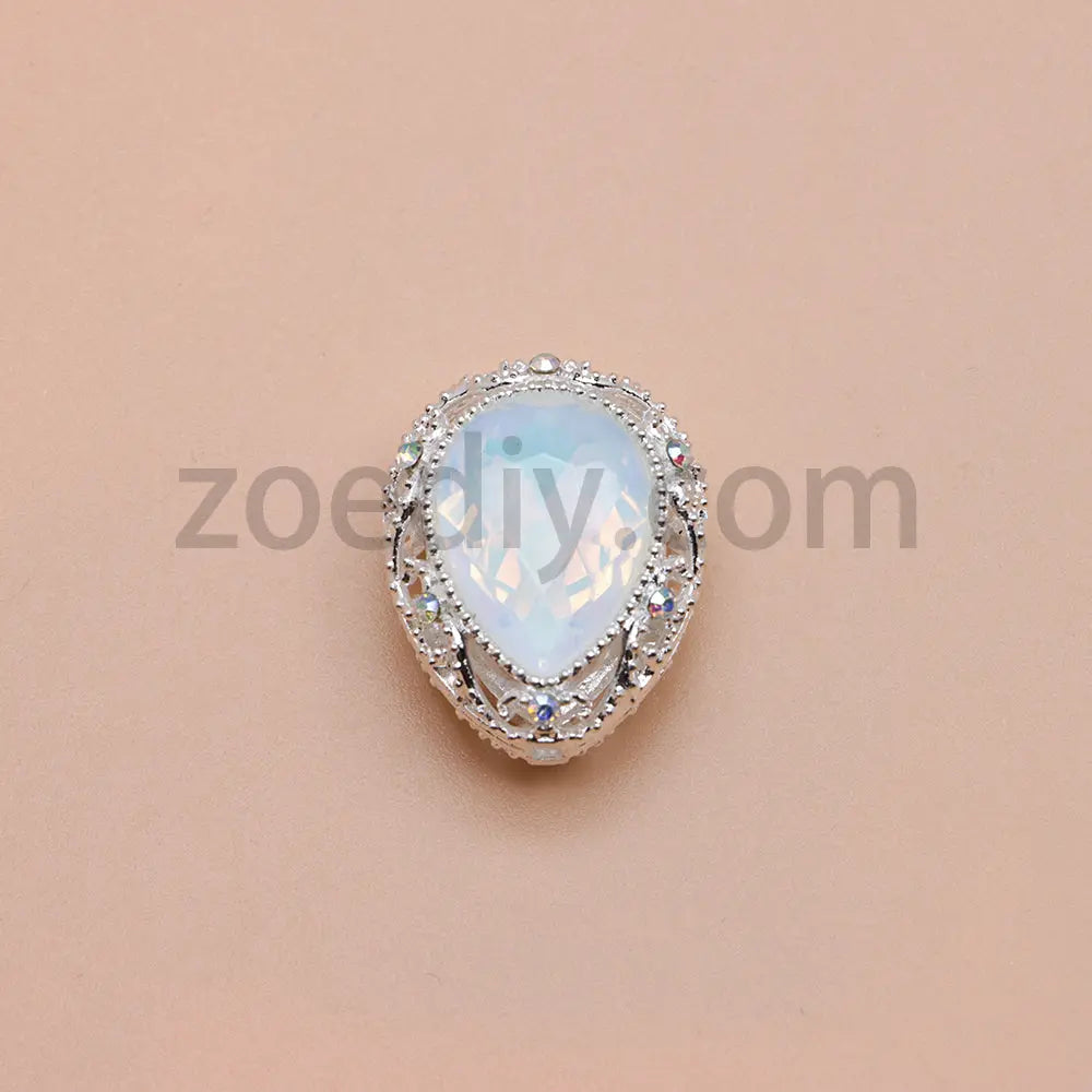 FS4853-5 Pieces Water Drop Shaped Double Sided Crystal Diamond Alloy Beads Fit For Beadable Pens Zoe's DIY Shop