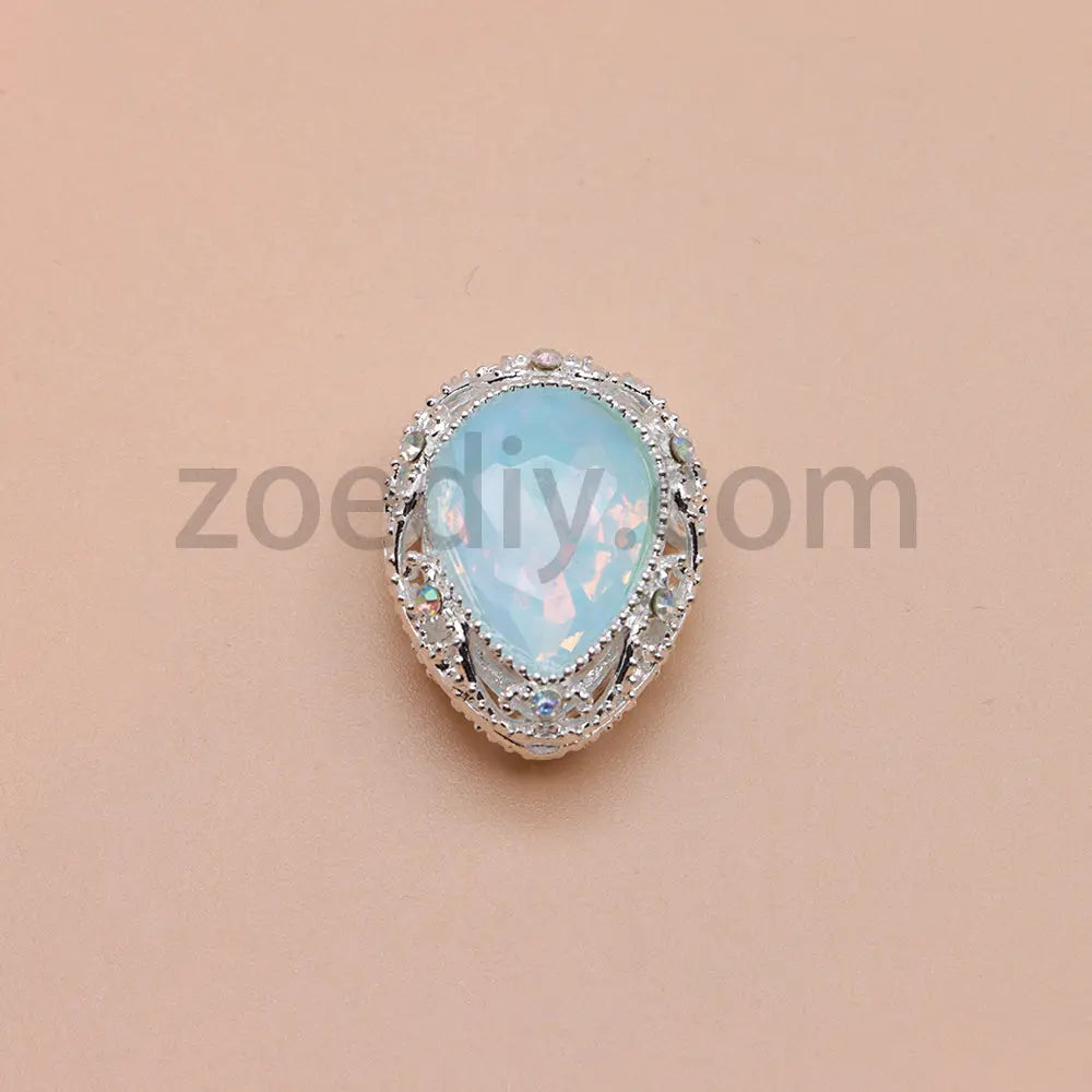 FS4853-5 Pieces Water Drop Shaped Double Sided Crystal Diamond Alloy Beads Fit For Beadable Pens Zoe's DIY Shop