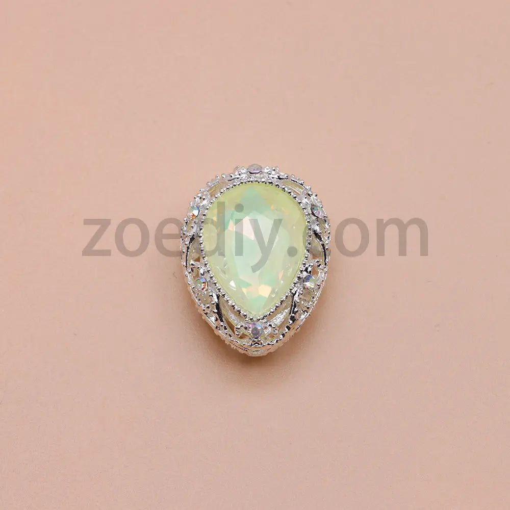 FS4853-5 Pieces Water Drop Shaped Double Sided Crystal Diamond Alloy Beads Fit For Beadable Pens Zoe's DIY Shop