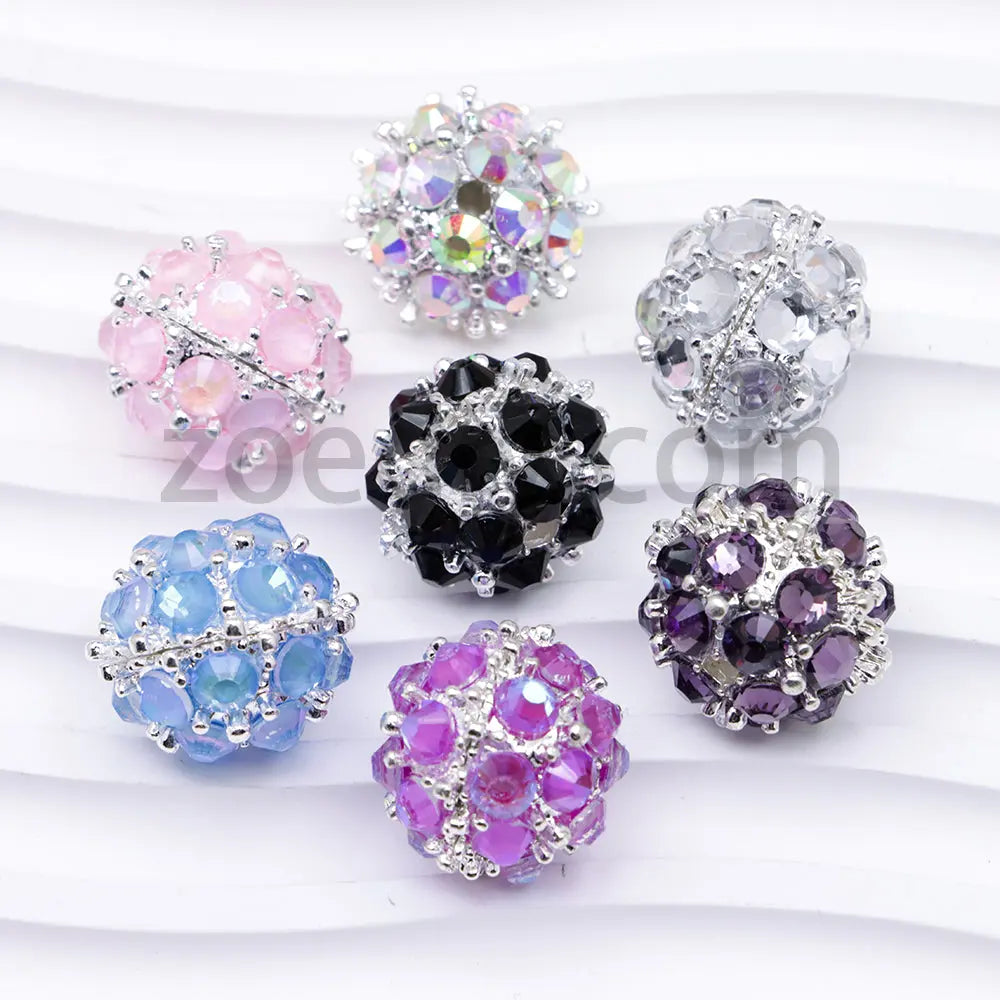 FS4854-5 Pieces Mocha Diamond Metal Round Beads Fit For Beadable Pens Zoe's DIY Shop