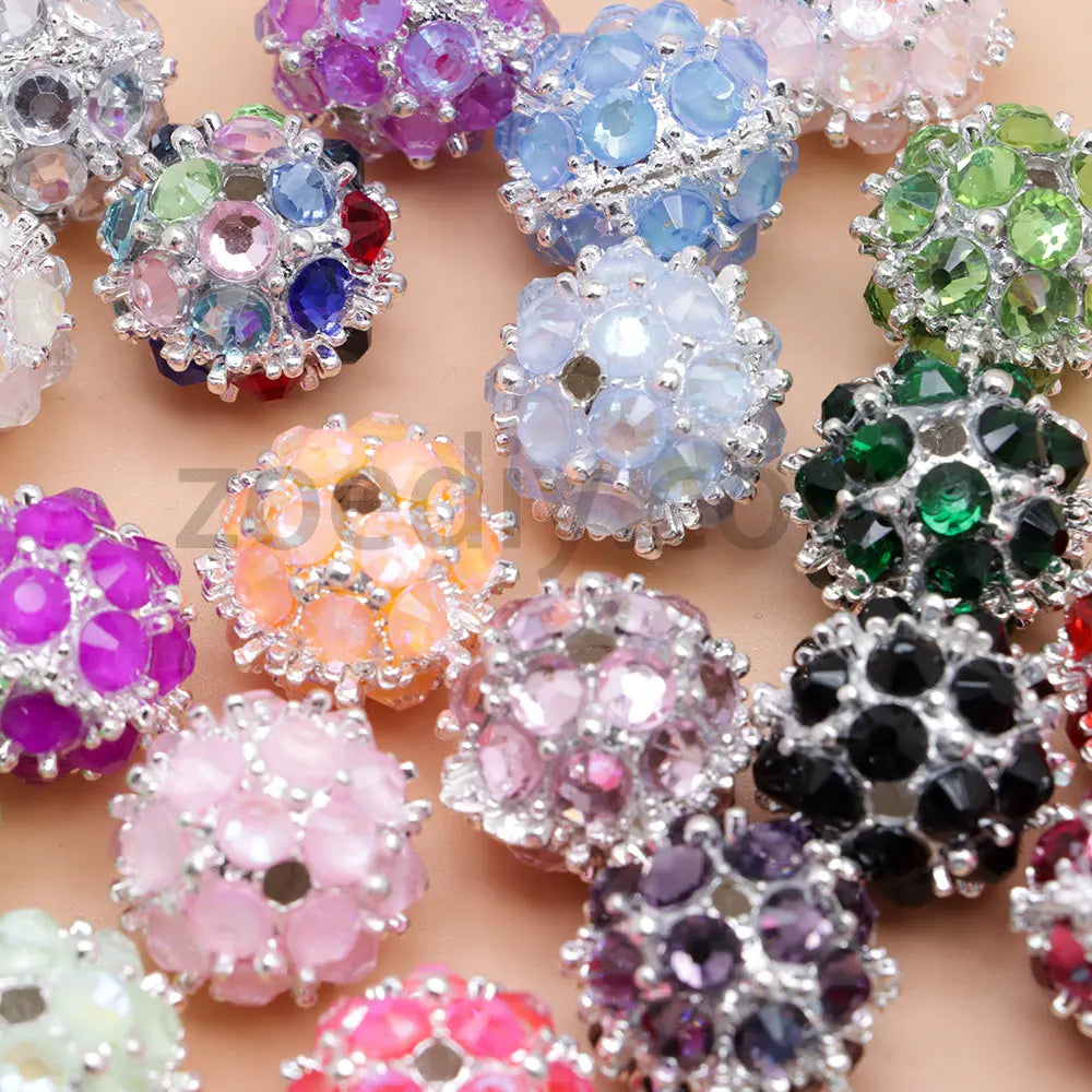 FS4854-5 Pieces Mocha Diamond Metal Round Beads Fit For Beadable Pens Zoe's DIY Shop