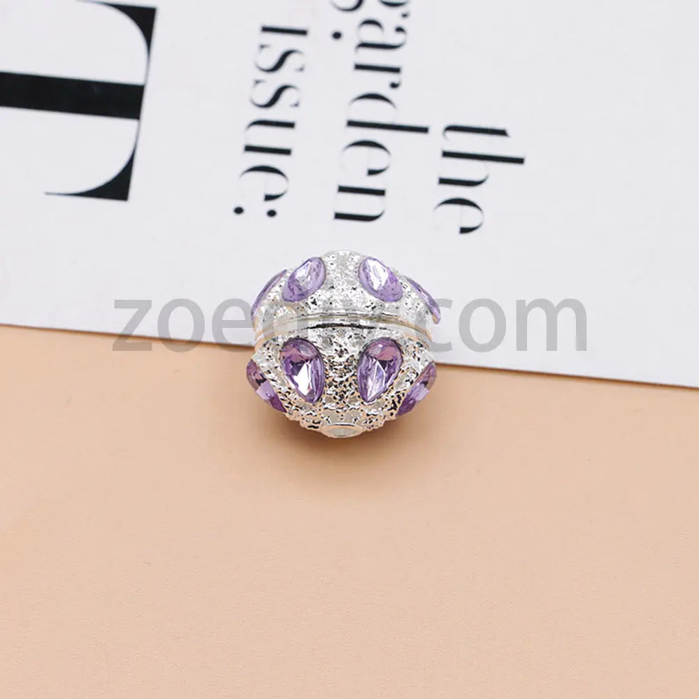 FS4856-5 Pieces Crystal Diamond Round Metal Beads Fit For Beadable Pens Zoe's DIY Shop