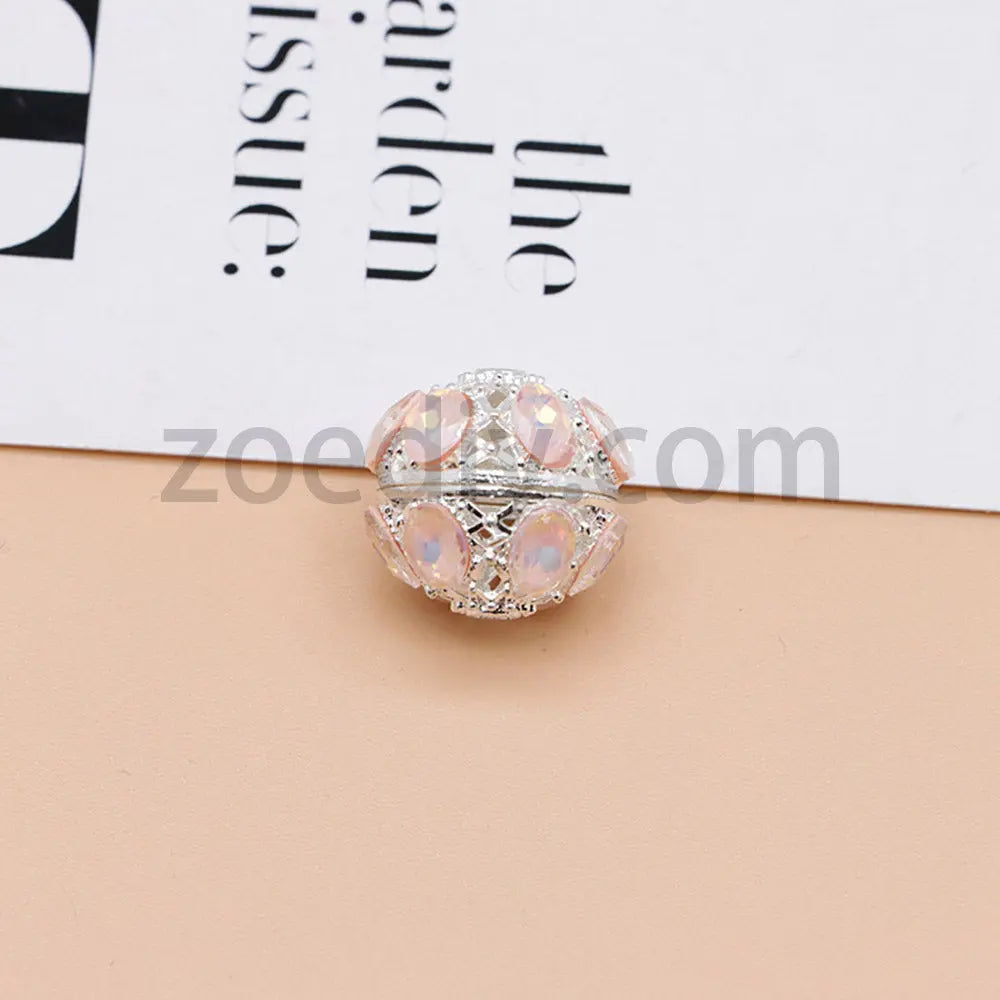 FS4856-5 Pieces Crystal Diamond Round Metal Beads Fit For Beadable Pens Zoe's DIY Shop