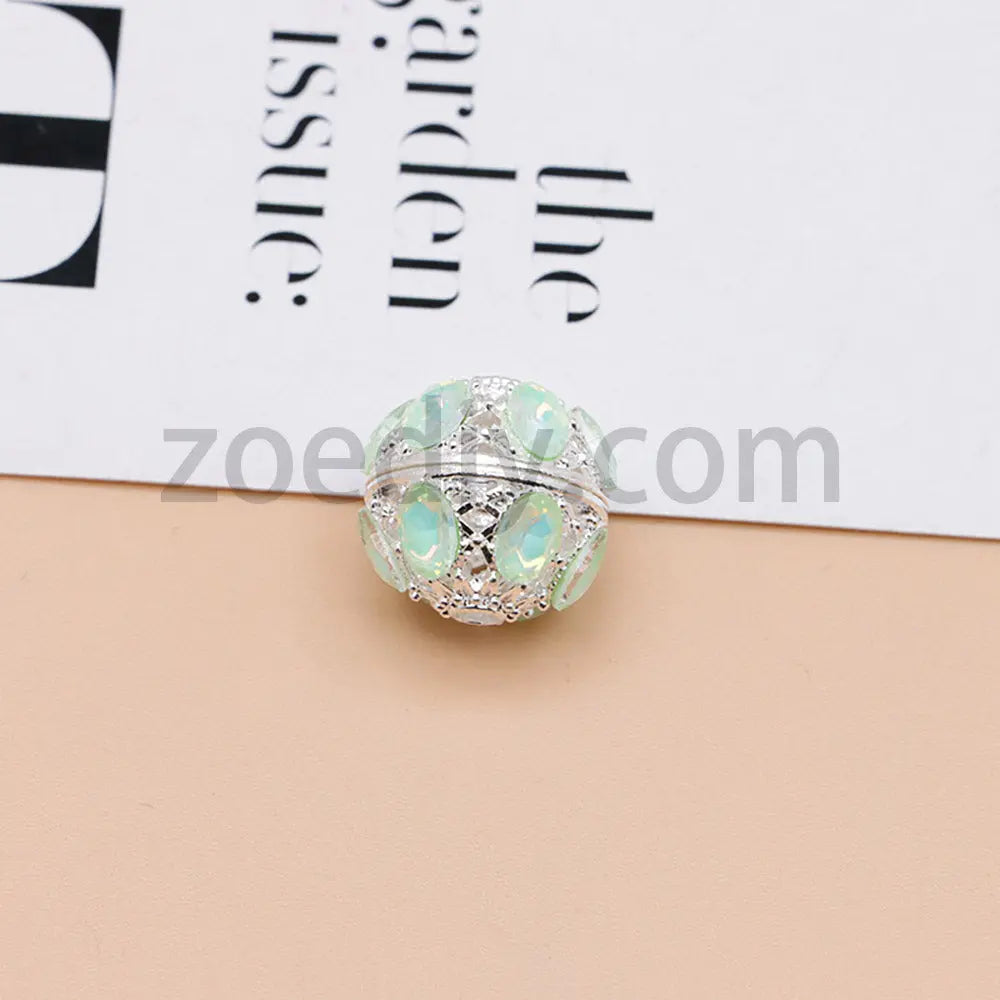 FS4856-5 Pieces Crystal Diamond Round Metal Beads Fit For Beadable Pens Zoe's DIY Shop
