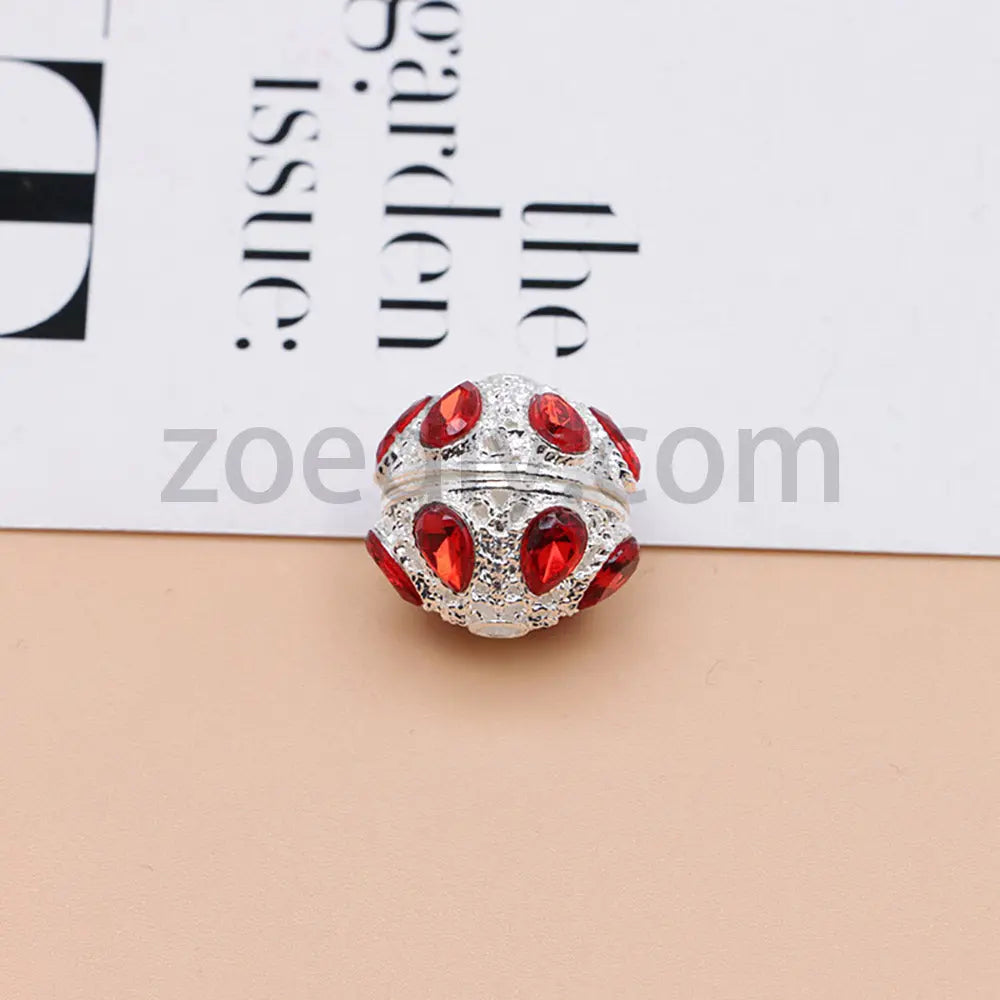 FS4856-5 Pieces Crystal Diamond Round Metal Beads Fit For Beadable Pens Zoe's DIY Shop