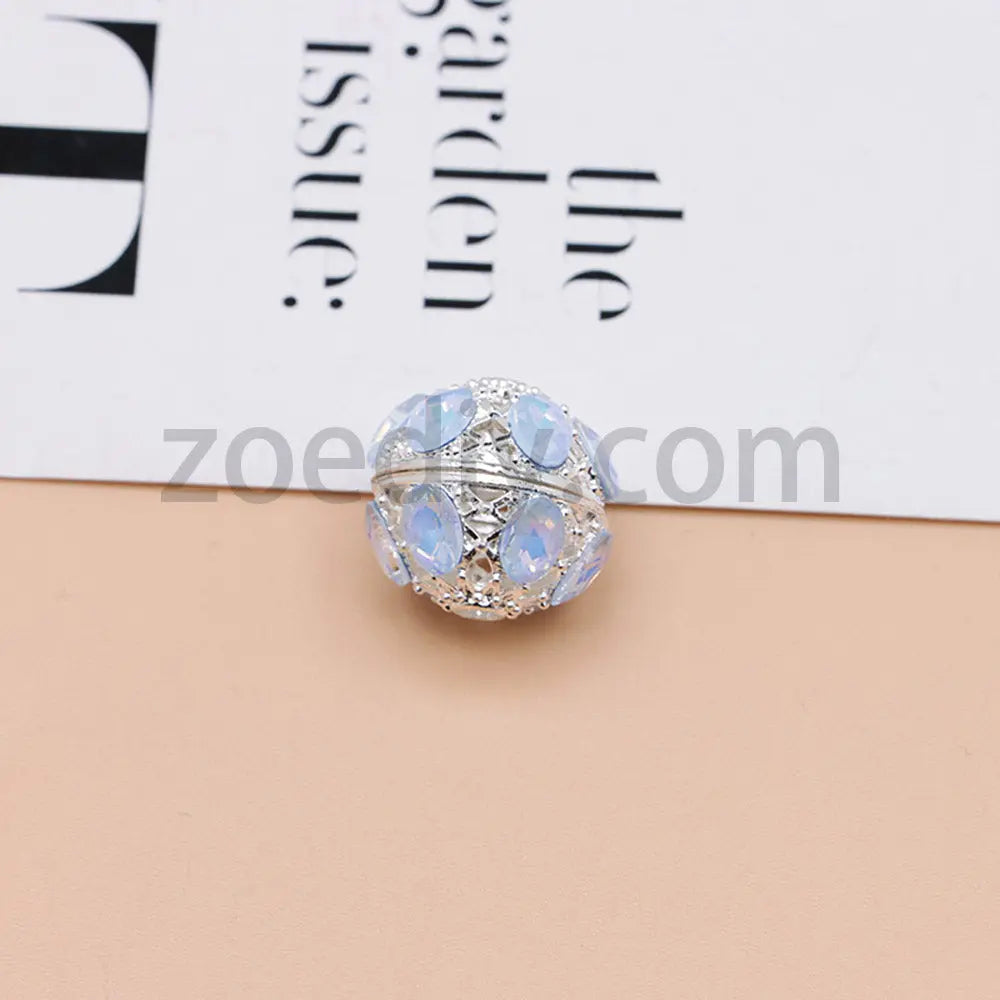 FS4856-5 Pieces Crystal Diamond Round Metal Beads Fit For Beadable Pens Zoe's DIY Shop