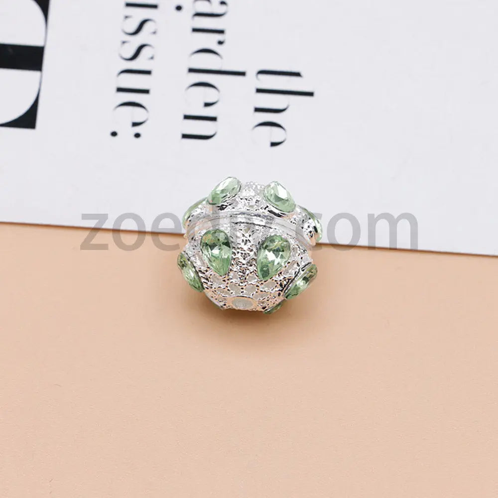 FS4856-5 Pieces Crystal Diamond Round Metal Beads Fit For Beadable Pens Zoe's DIY Shop
