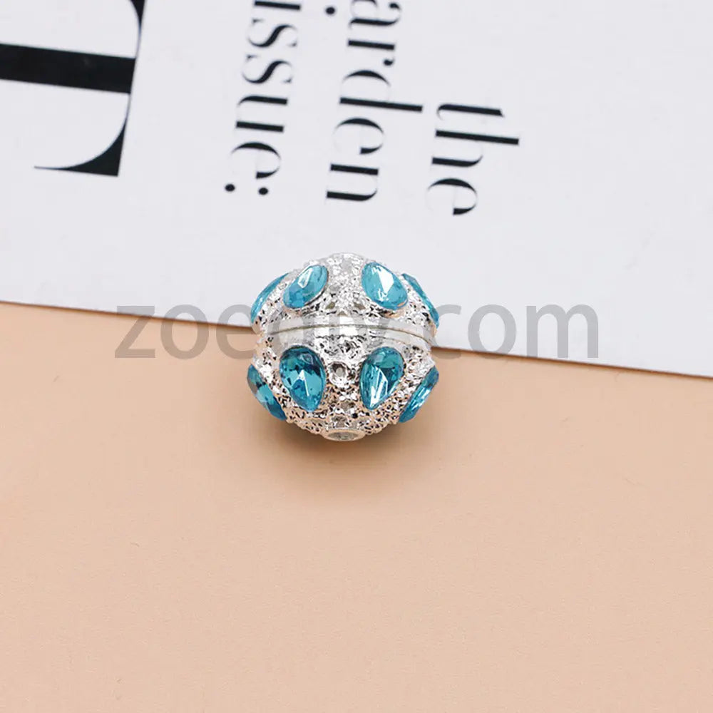 FS4856-5 Pieces Crystal Diamond Round Metal Beads Fit For Beadable Pens Zoe's DIY Shop