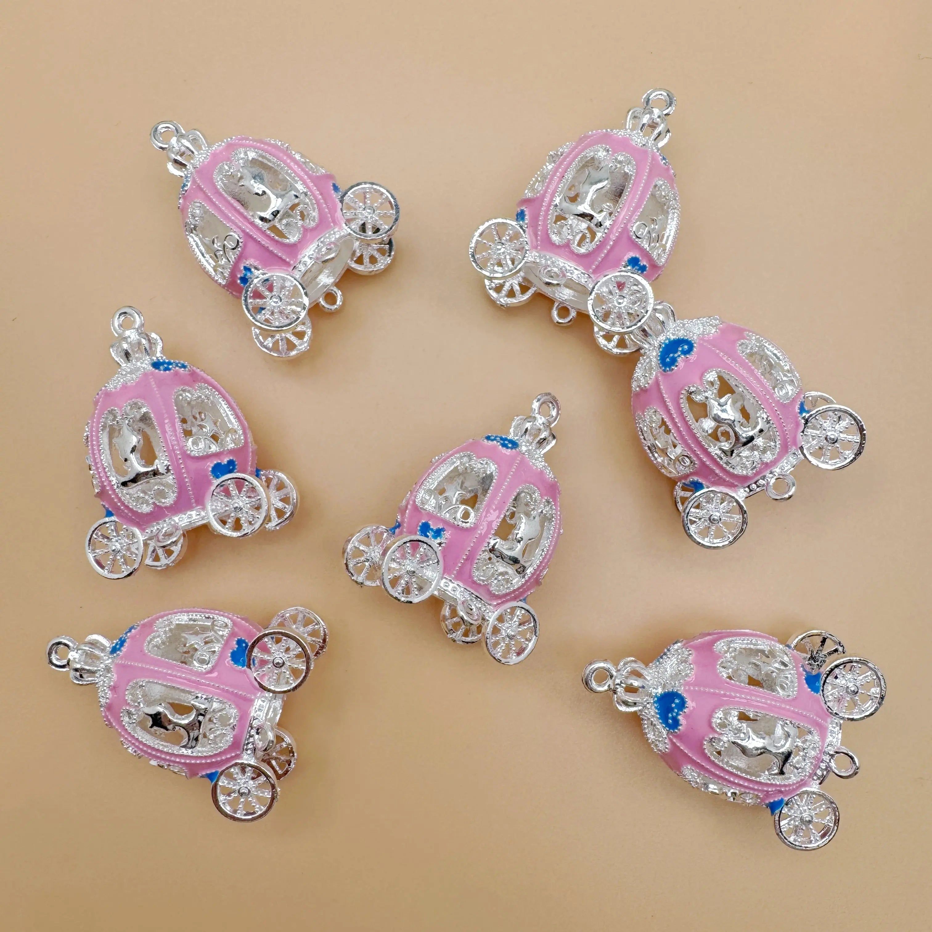 FS4859-About 40×30mm Pumpkin Car Metal Charms (No Battery ） Zoe's DIY Shop