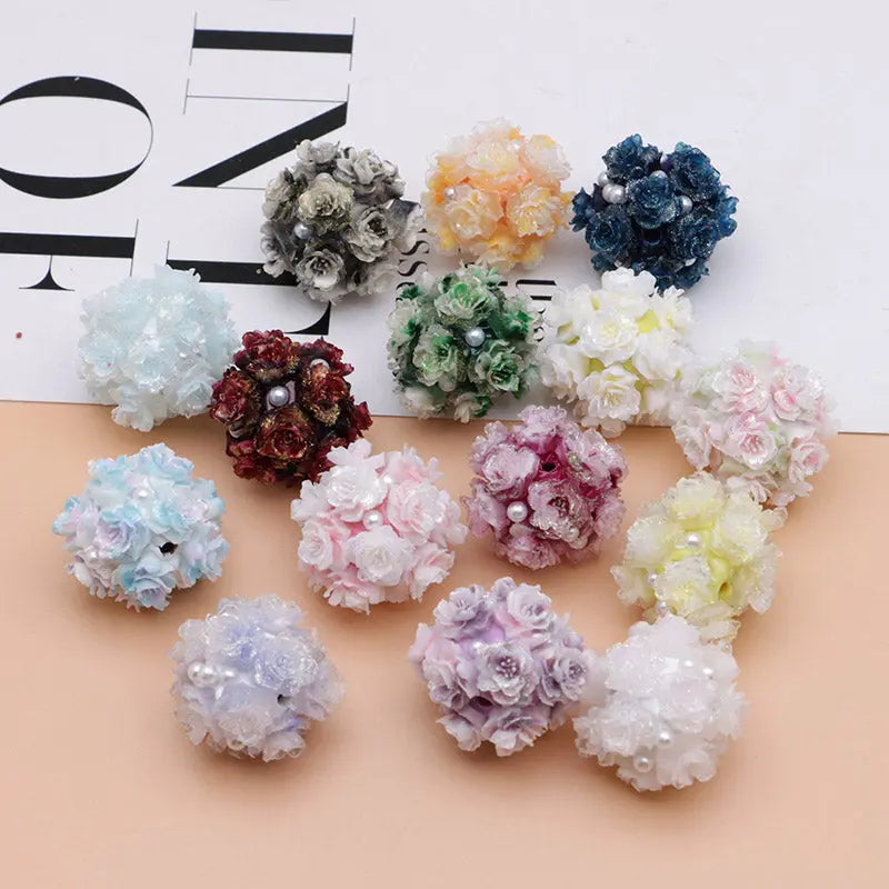 FS4860- 16mm Peach Soft Flower Ball Terracotta Beads Can Pass A Pen For DIY Projects Zoe's DIY Shop