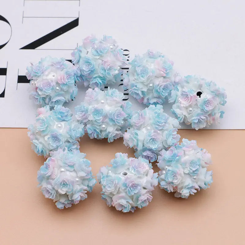 FS4860- 16mm Peach Soft Flower Ball Terracotta Beads Can Pass A Pen For DIY Projects Zoe's DIY Shop