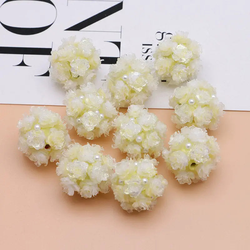 FS4860- 16mm Peach Soft Flower Ball Terracotta Beads Can Pass A Pen For DIY Projects Zoe's DIY Shop