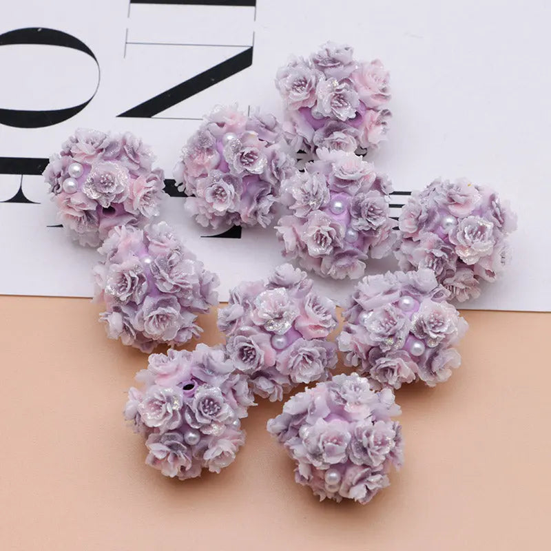 FS4860- 16mm Peach Soft Flower Ball Terracotta Beads Can Pass A Pen For DIY Projects Zoe's DIY Shop