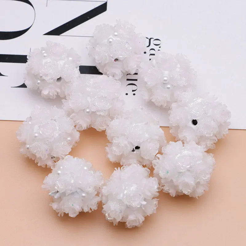FS4860- 16mm Peach Soft Flower Ball Terracotta Beads Can Pass A Pen For DIY Projects Zoe's DIY Shop
