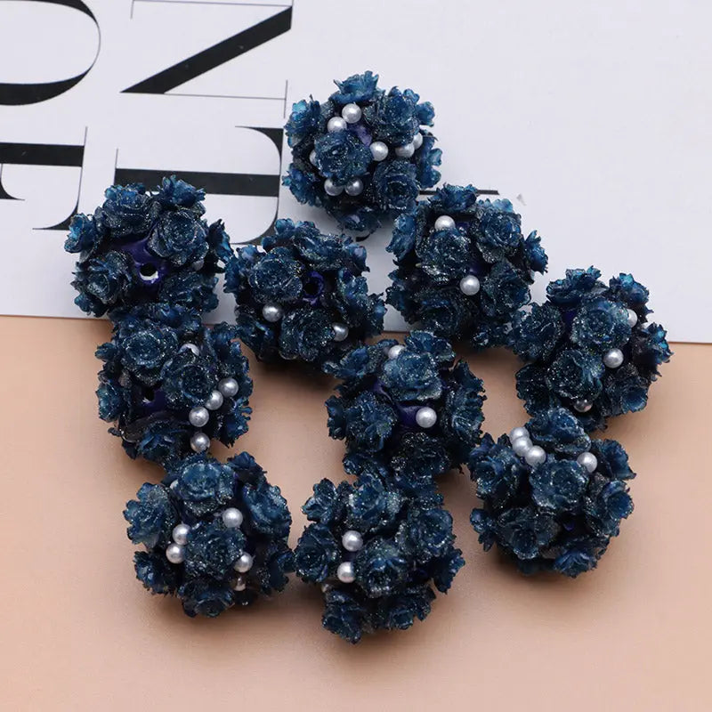 FS4860- 16mm Peach Soft Flower Ball Terracotta Beads Can Pass A Pen For DIY Projects Zoe's DIY Shop