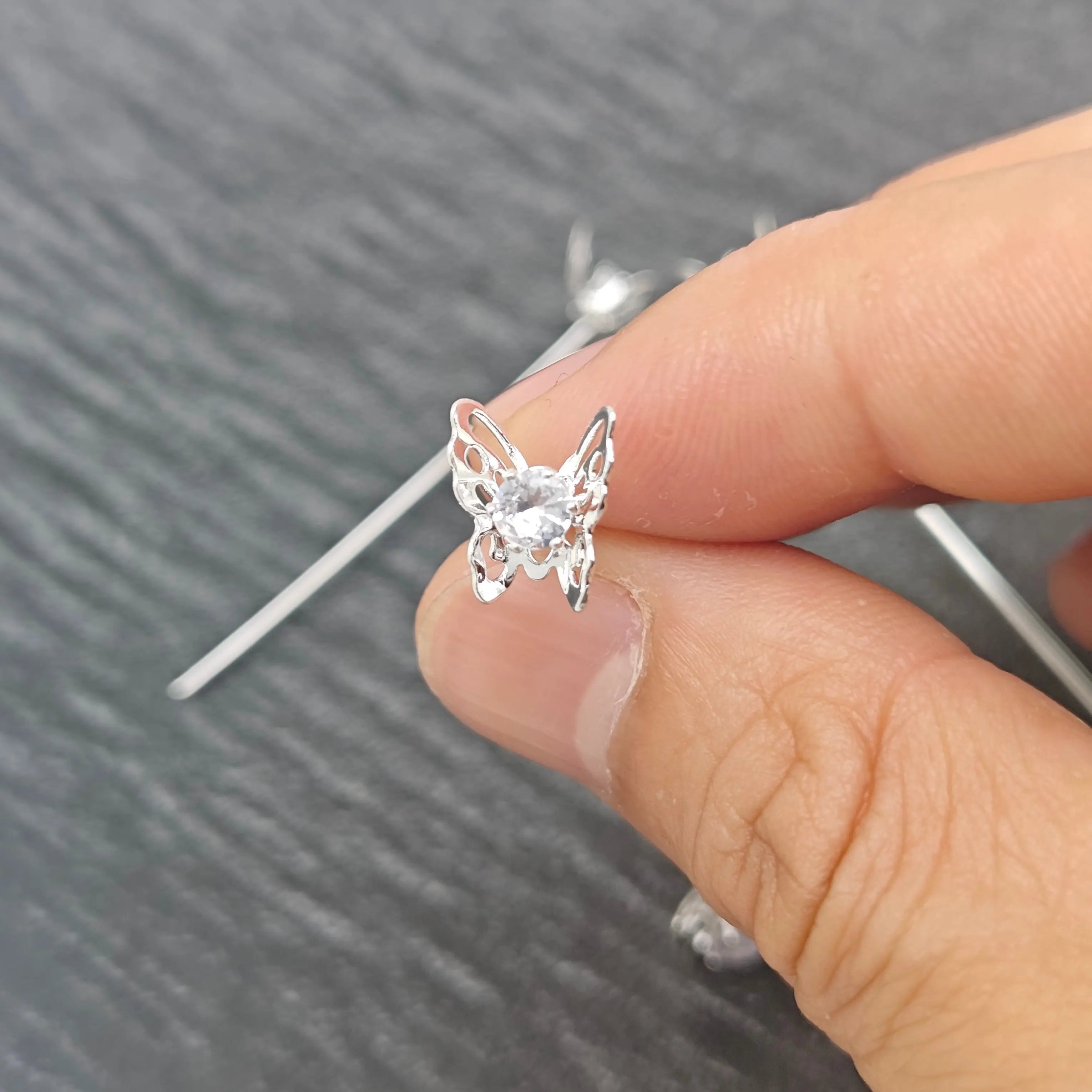 FS4894- 40mm Butterfly Zircon Pin Zoe's DIY Shop