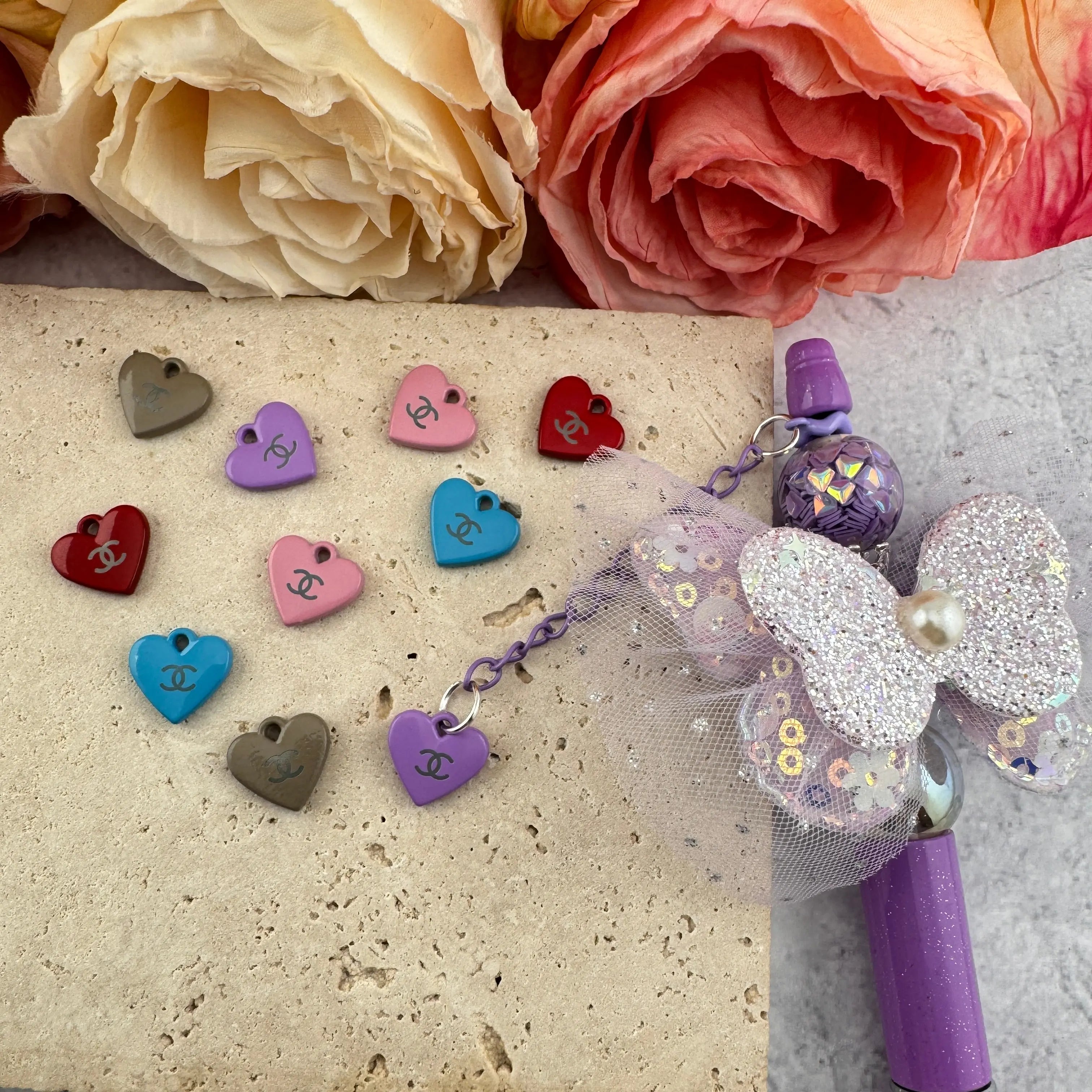 FS4928- About 12mm Mixed Color CC Metal Charms Zoe DIY Wholesale