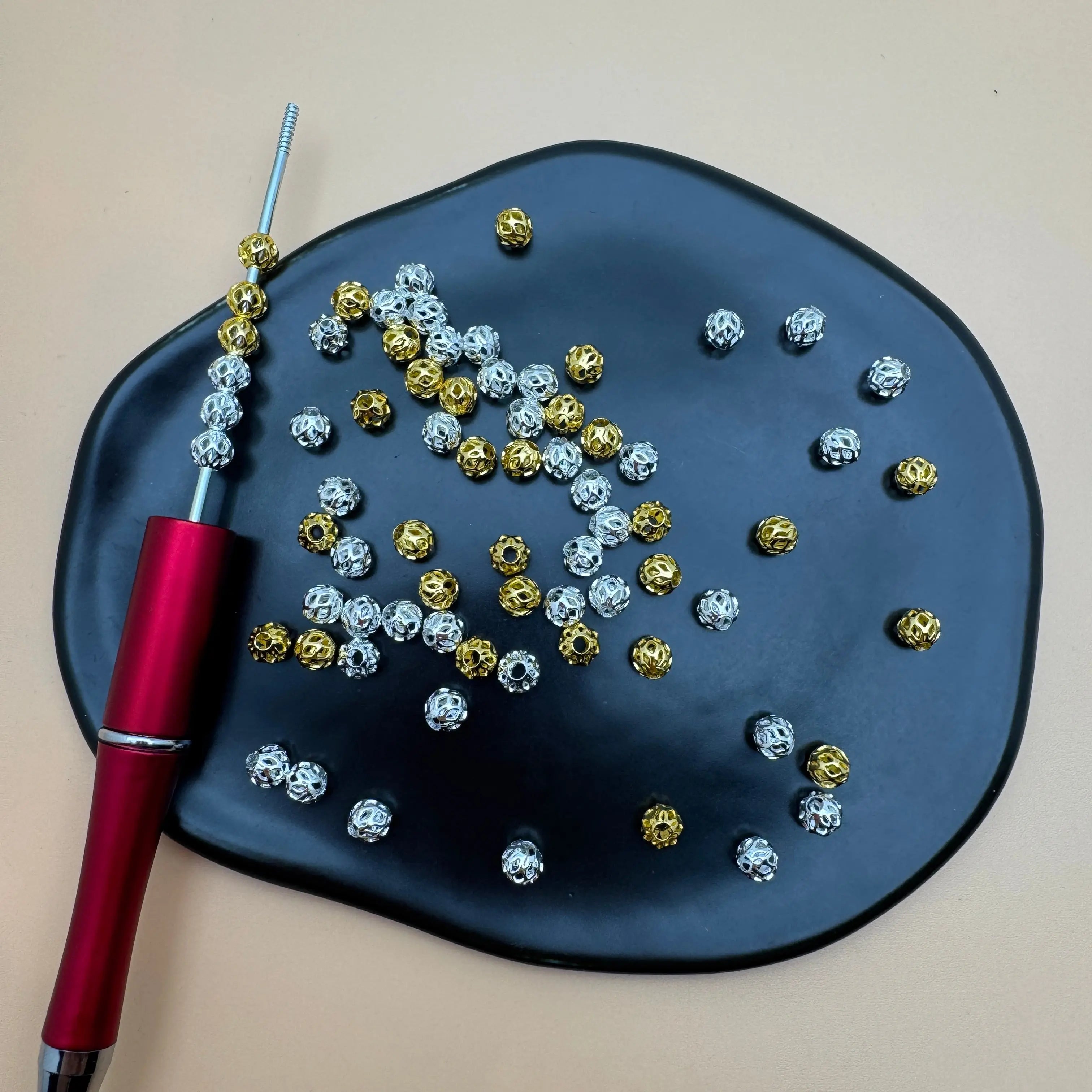 FS5018-6mm Alloy Metal Beads Fit For Beadable Pens Zoe's DIY Shop