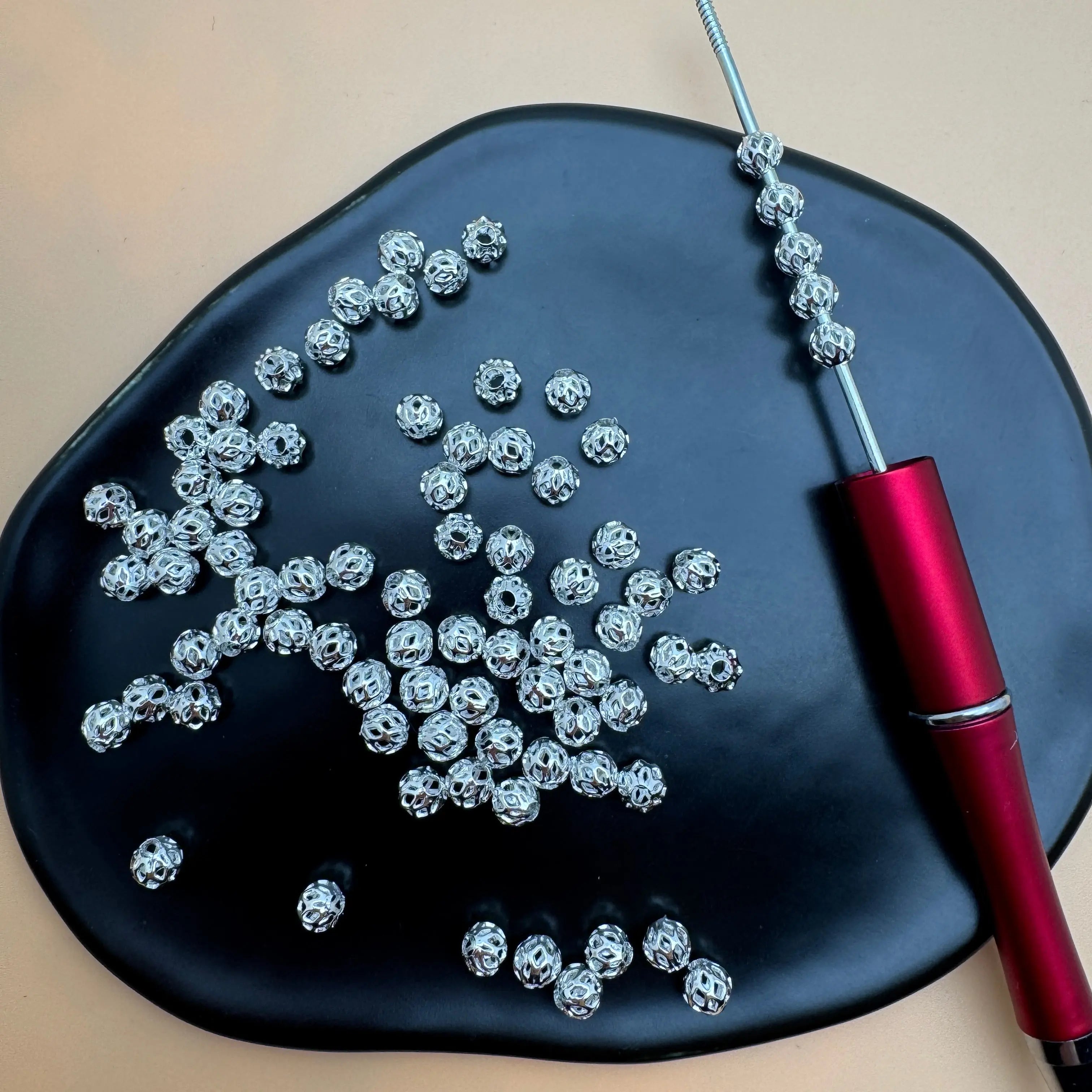 FS5018-6mm Alloy Metal Beads Fit For Beadable Pens Zoe's DIY Shop