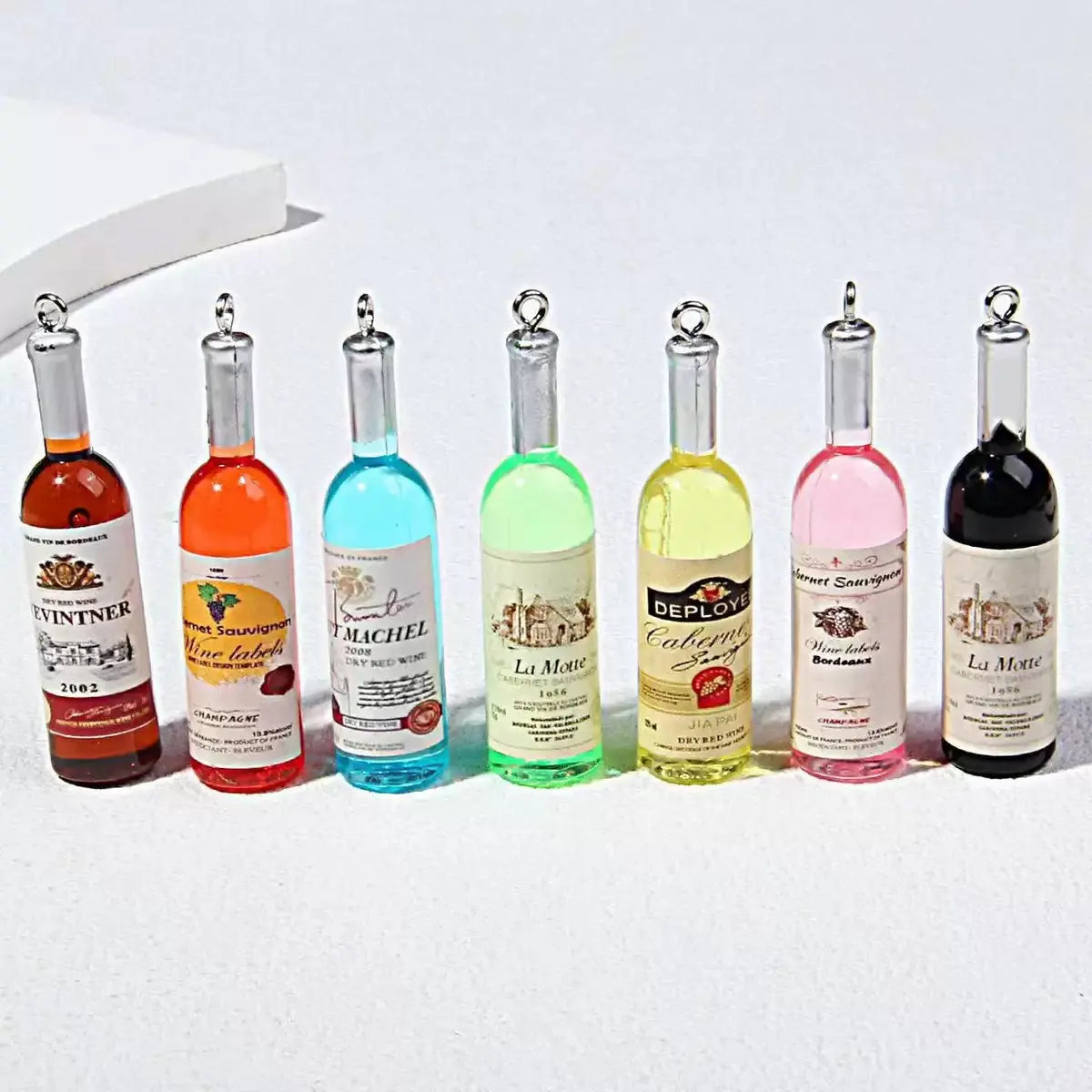 FS5081-Random Mixed 12×52mm Creative Wine Bottle Resin Charms Zoe's DIY Shop