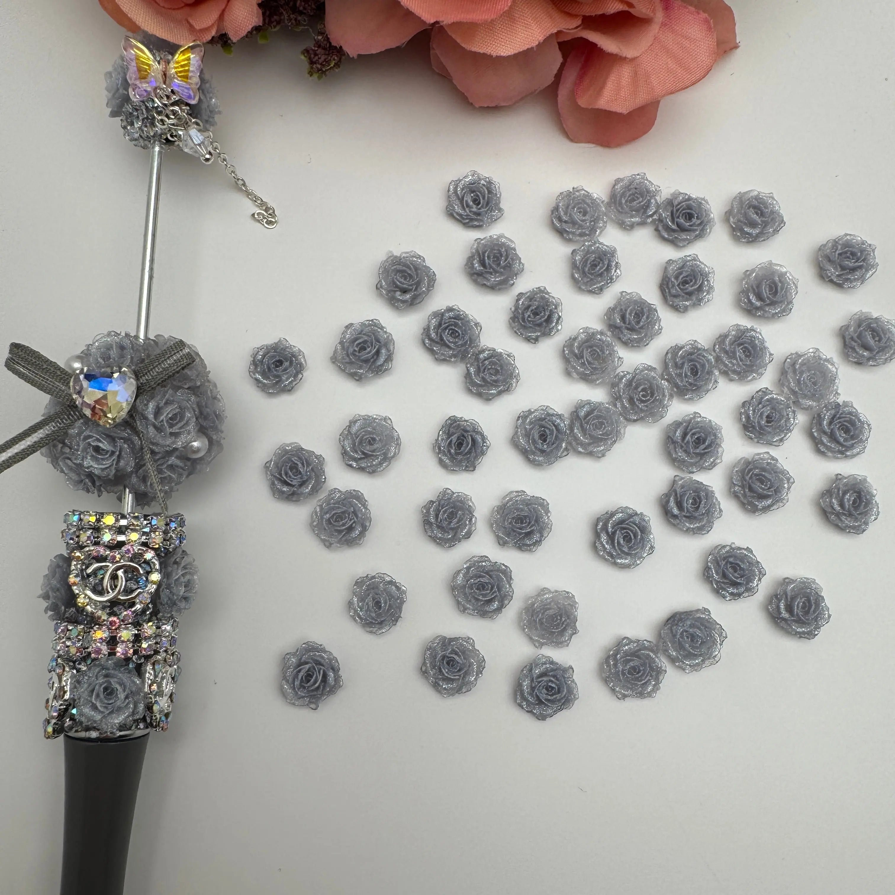 FS5101-10mm Luminous Soft Nail Flower Charms For Making Fancy Beads Or Fancy Beadable Pens For DIY Project Zoe's DIY Shop