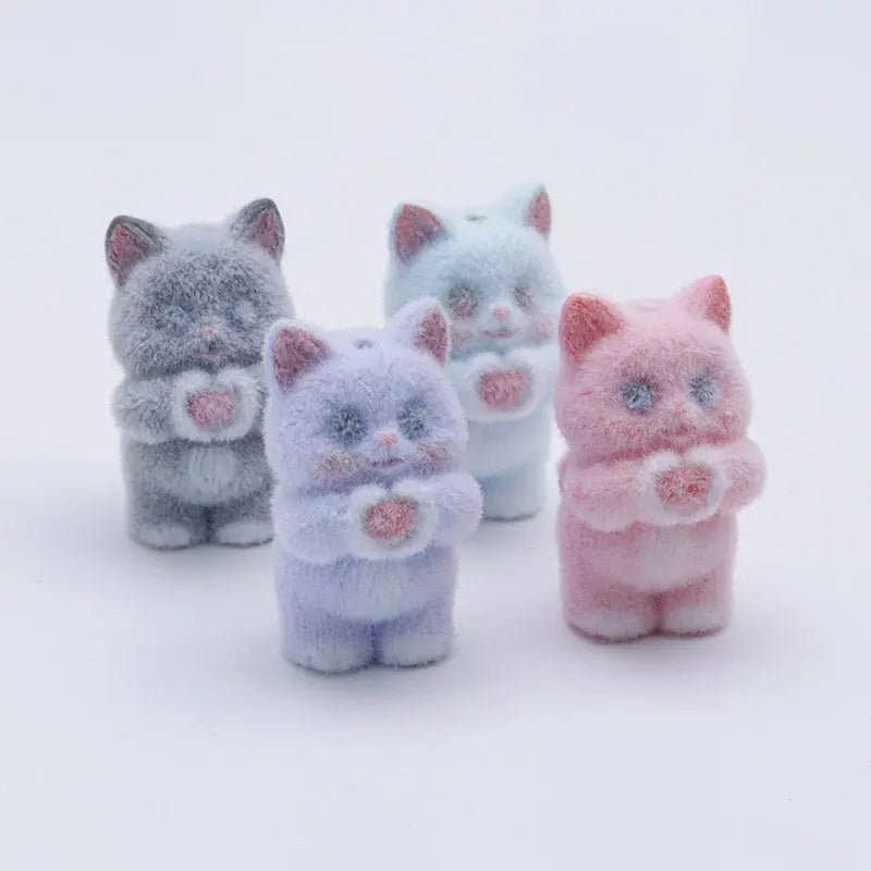 FS5209- Cat Holding A Loving Heart Flocked Three-Dimensional Beads Zoe's DIY Shop