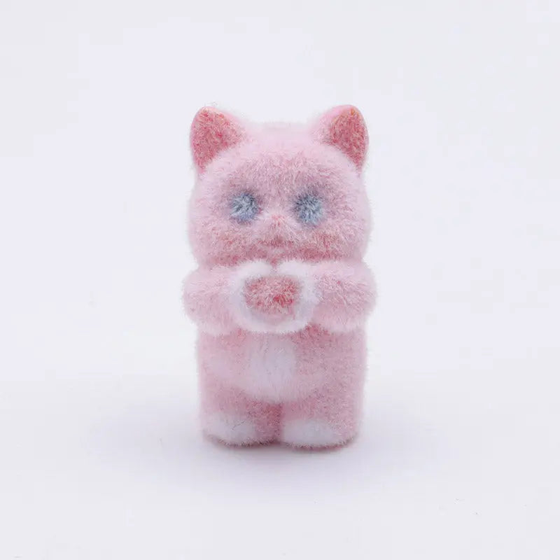 FS5209- Cat Holding A Loving Heart Flocked Three-Dimensional Beads Zoe's DIY Shop