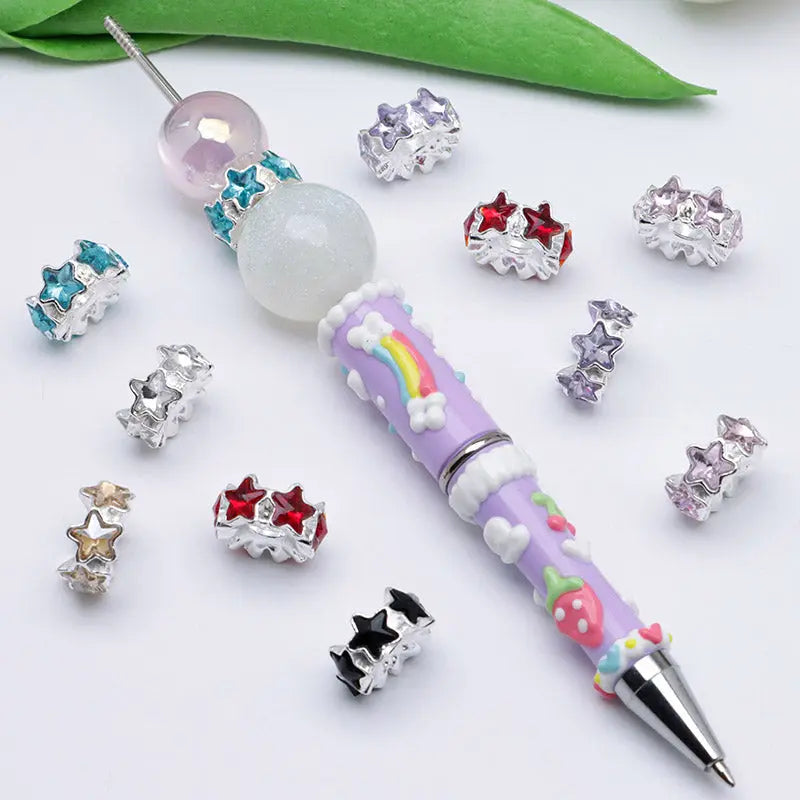 FS5235- 16mm Metal Spacers With 6 Star Diamonds Zoe's DIY Shop