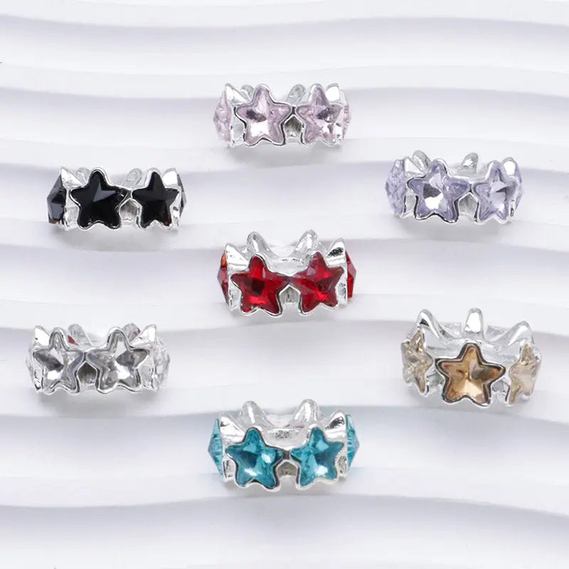 FS5235- 16mm Metal Spacers With 6 Star Diamonds Zoe's DIY Shop