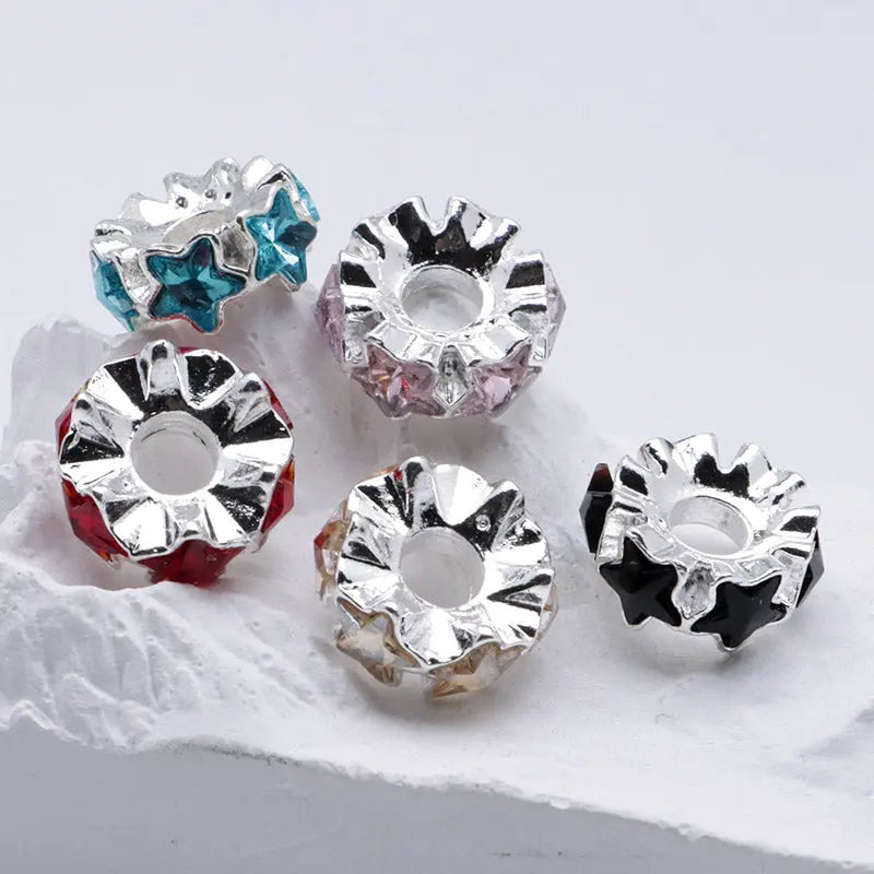 FS5235- 16mm Metal Spacers With 6 Star Diamonds Zoe's DIY Shop