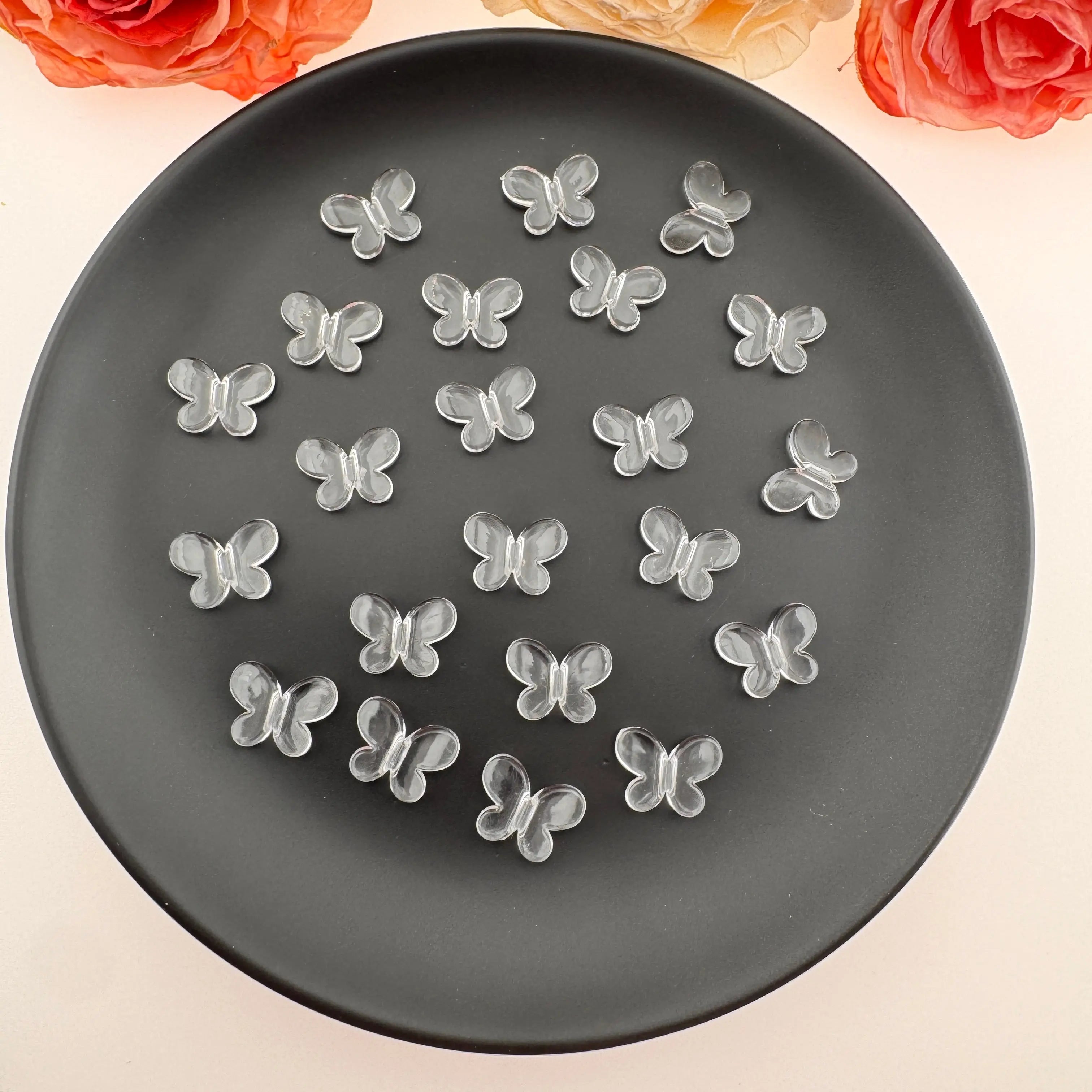 FS5239-13*17mm Clear Small Butterfly Based Beads Zoe's DIY Shop