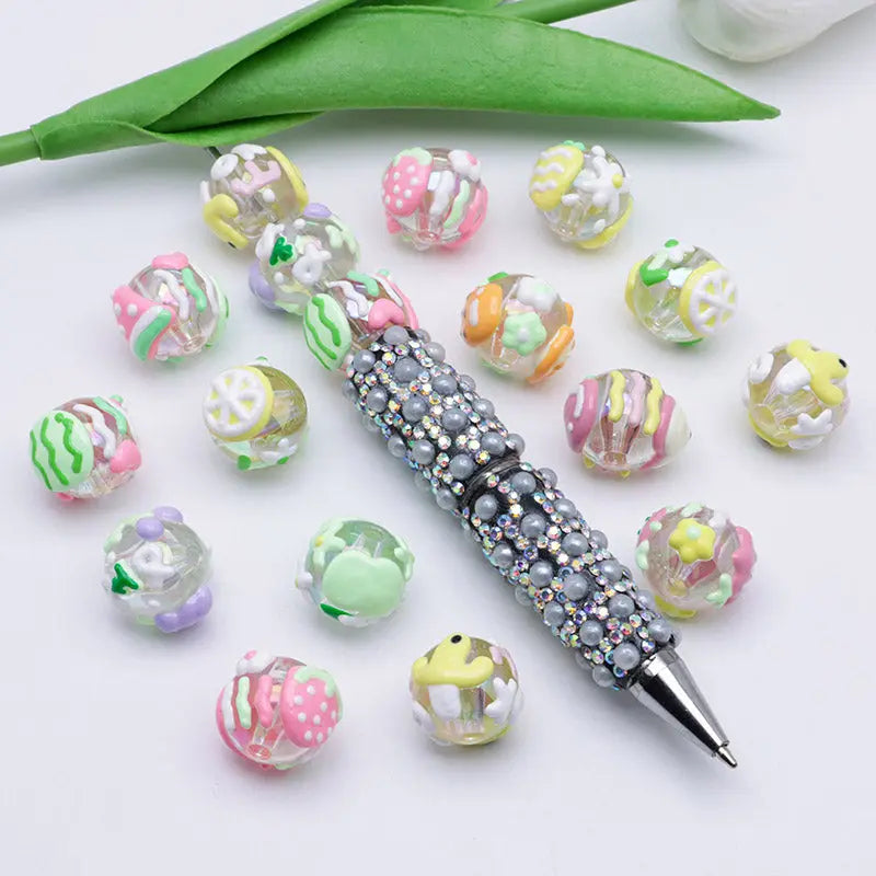 FS5254- 16mm Heavy Oil Fruit Hand-Painted Beads For Keychain Beadable Pens Making Zoe's DIY Shop