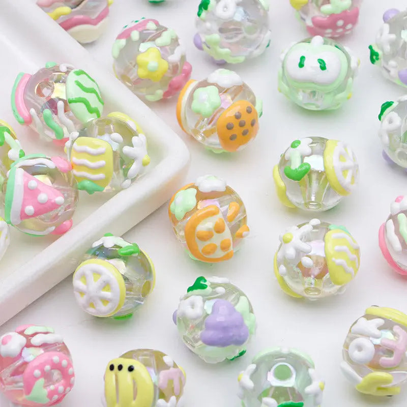 FS5254- 16mm Heavy Oil Fruit Hand-Painted Beads For Keychain Beadable Pens Making Zoe's DIY Shop