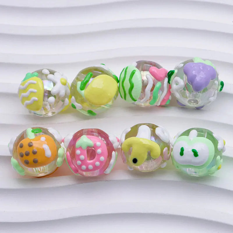 FS5254- 16mm Heavy Oil Fruit Hand-Painted Beads For Keychain Beadable Pens Making Zoe's DIY Shop