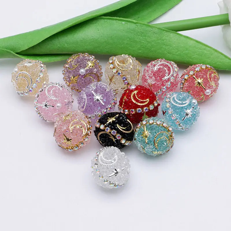 FS5269- 18mm Star And Moon Sugar Beads for Crafts DIY Bracelets Keychains Pens Jewelry Making Supplies Zoe's DIY Shop