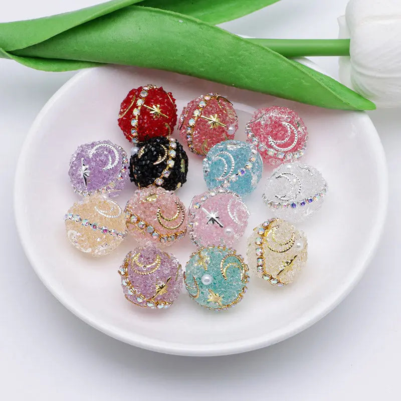 FS5269- 18mm Star And Moon Sugar Beads for Crafts DIY Bracelets Keychains Pens Jewelry Making Supplies Zoe's DIY Shop