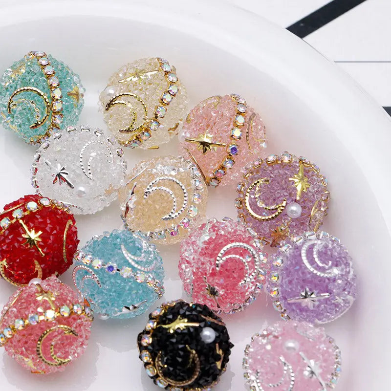 FS5269- 18mm Star And Moon Sugar Beads for Crafts DIY Bracelets Keychains Pens Jewelry Making Supplies Zoe's DIY Shop