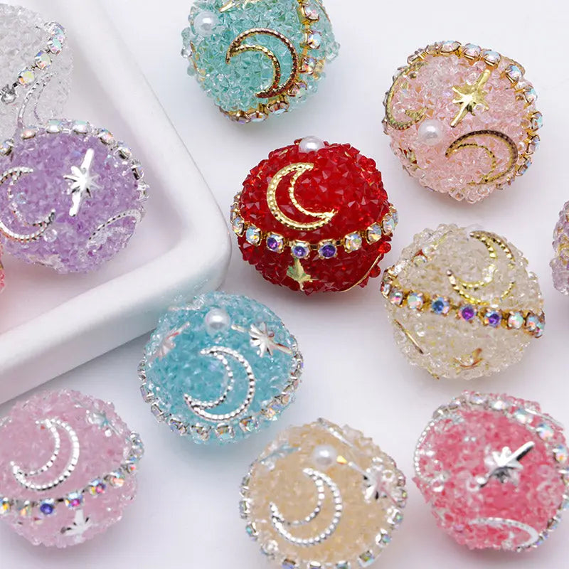 FS5269- 18mm Star And Moon Sugar Beads for Crafts DIY Bracelets Keychains Pens Jewelry Making Supplies Zoe's DIY Shop