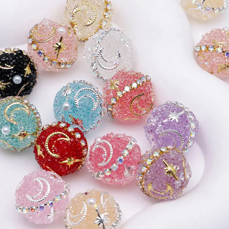 FS5269- 18mm Star And Moon Sugar Beads for Crafts DIY Bracelets Keychains Pens Jewelry Making Supplies Zoe's DIY Shop