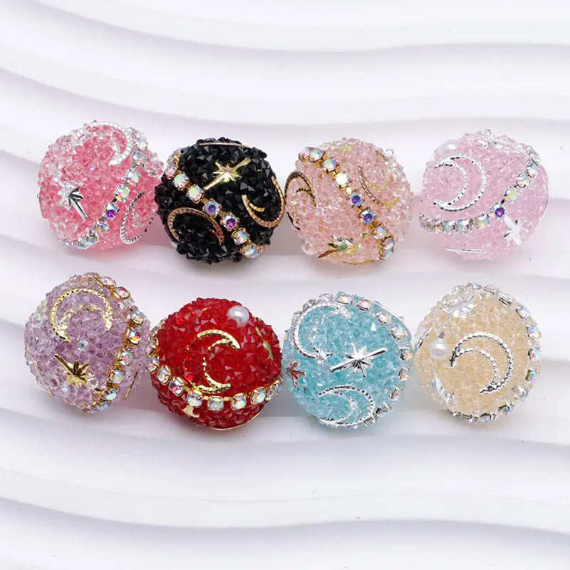 FS5269- 18mm Star And Moon Sugar Beads for Crafts DIY Bracelets Keychains Pens Jewelry Making Supplies Zoe's DIY Shop