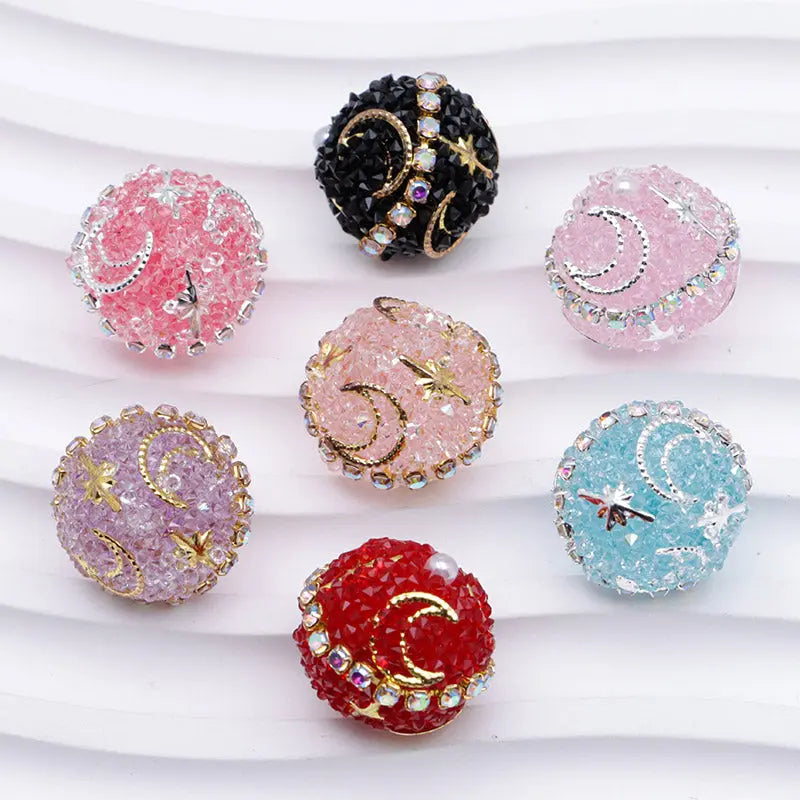 FS5269- 18mm Star And Moon Sugar Beads for Crafts DIY Bracelets Keychains Pens Jewelry Making Supplies Zoe's DIY Shop