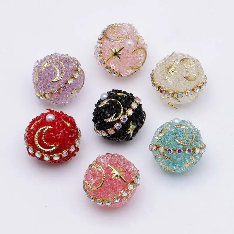 FS5269- 18mm Star And Moon Sugar Beads for Crafts DIY Bracelets Keychains Pens Jewelry Making Supplies Zoe's DIY Shop