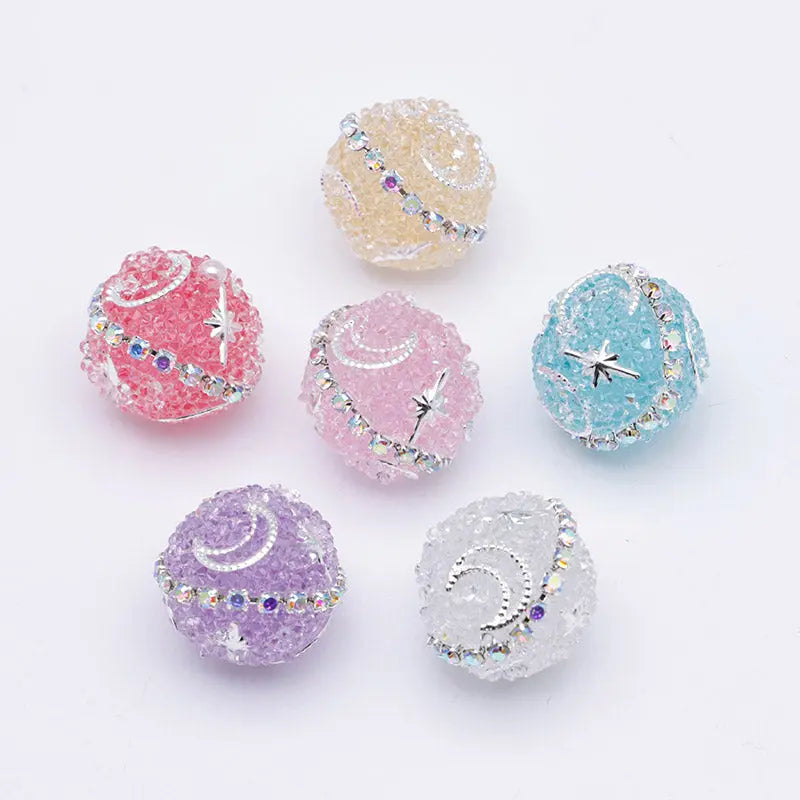 FS5269- 18mm Star And Moon Sugar Beads for Crafts DIY Bracelets Keychains Pens Jewelry Making Supplies Zoe's DIY Shop