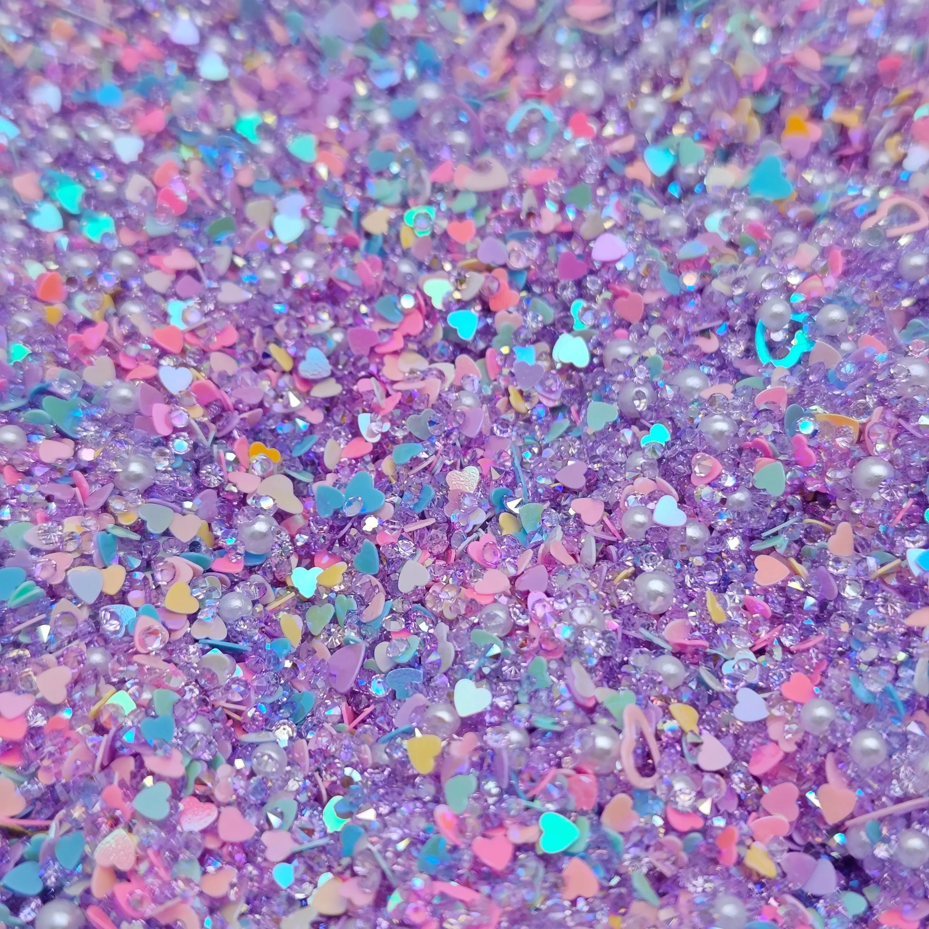 FS5332- 2mm - 4mm Mixed Refills Love - shaped Glitter + Diamonds + Pearls Filler Zoe's DIY Shop
